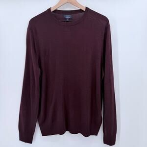 J.Crew Merino Wool-Blend Crewneck Sweater Size XL New With Tags NWT Burgundy